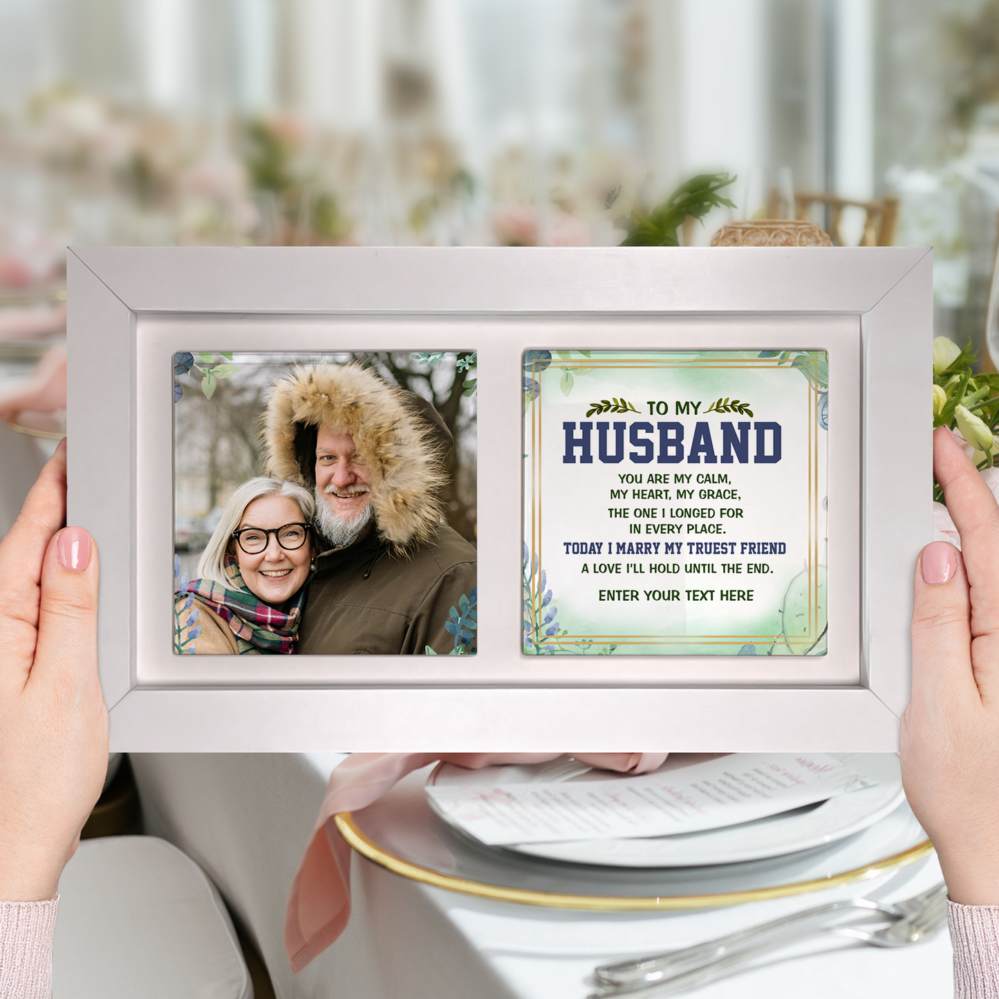 To My Husband – Personalised Ceramic Tiles in Landscape Frame
