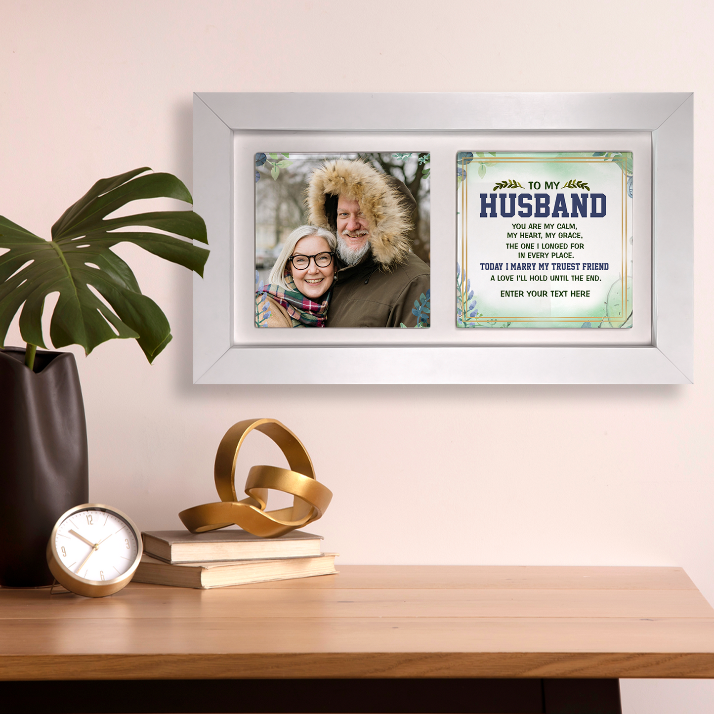To My Husband – Personalised Ceramic Tiles in Landscape Frame
