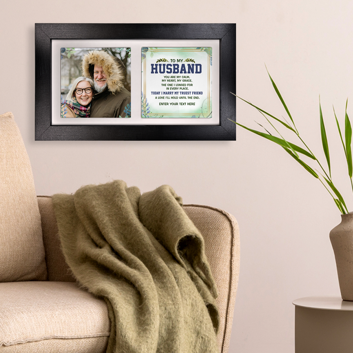 To My Husband – Personalised Ceramic Tiles in Landscape Frame