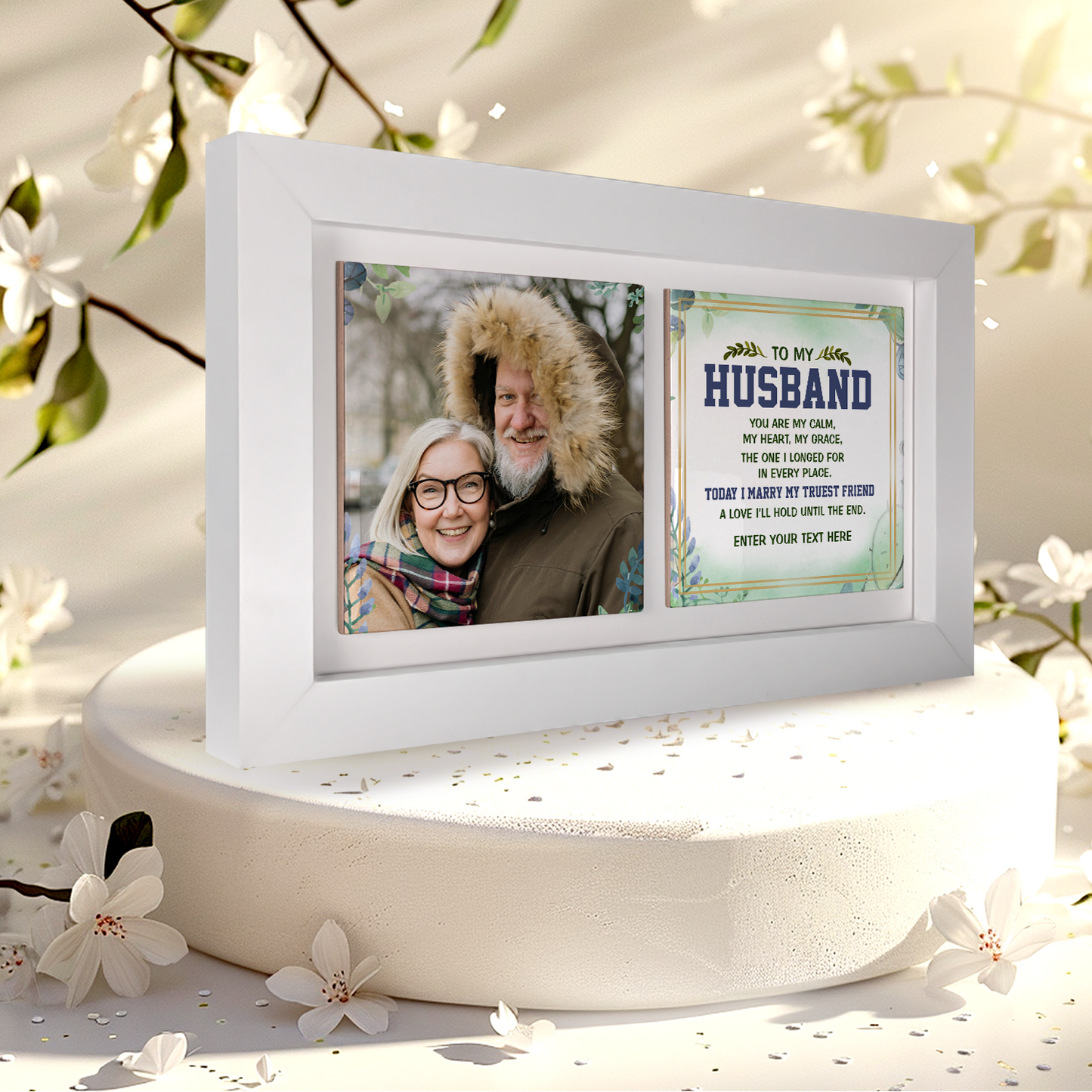 To My Husband – Personalised Ceramic Tiles in Landscape Frame