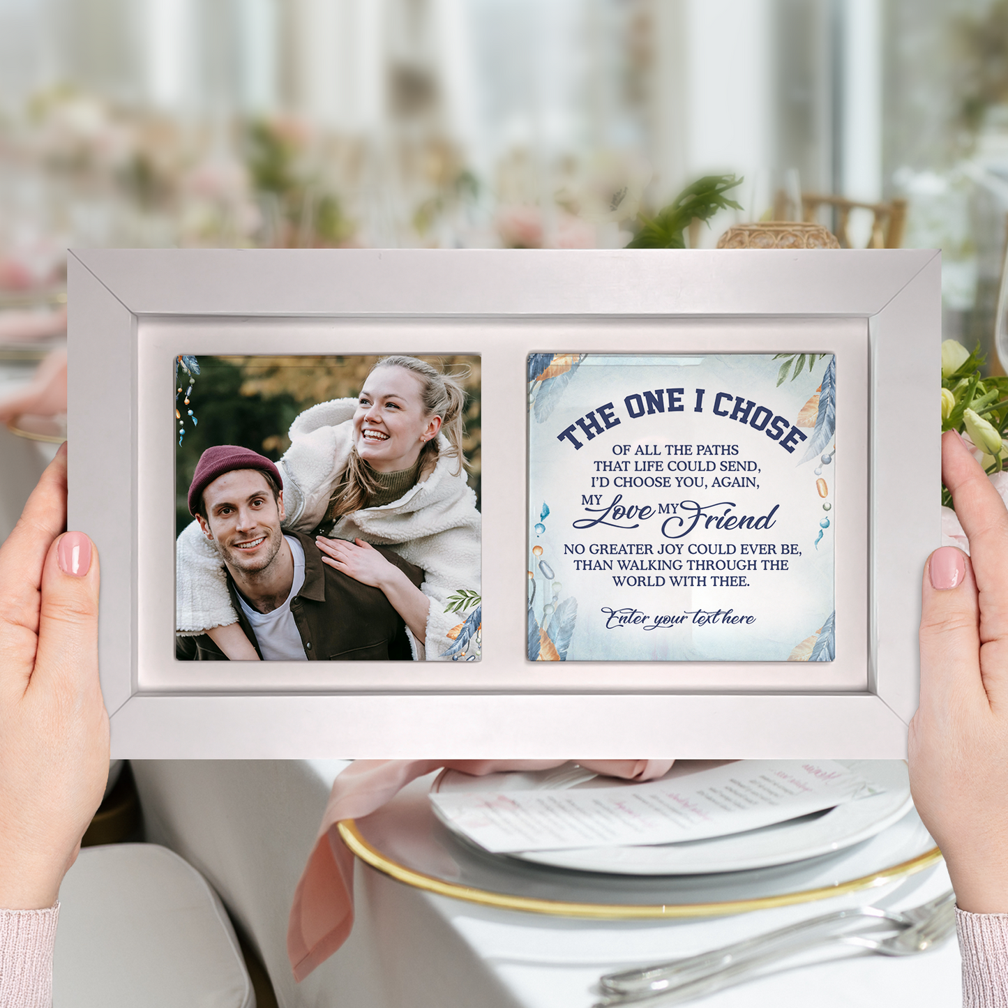 The One I Chose – Personalised Ceramic Tiles in Landscape Frame