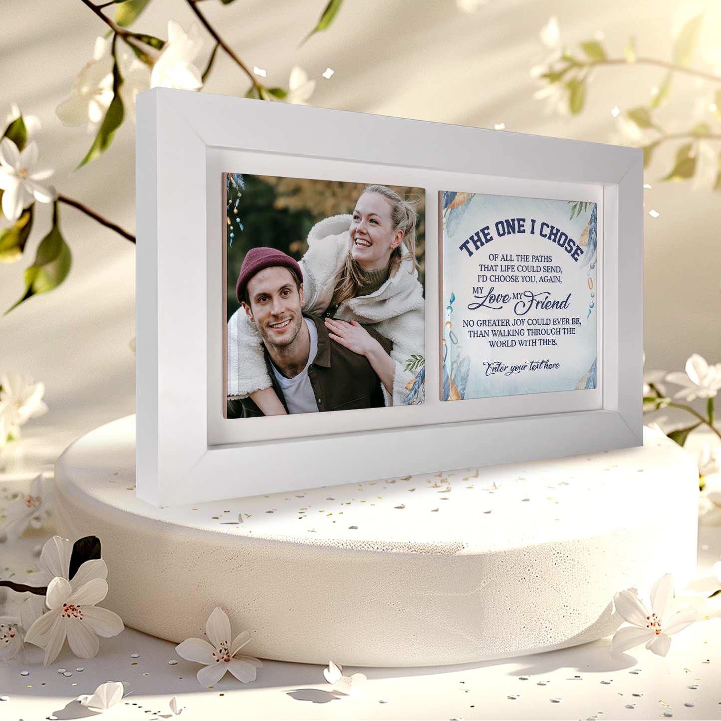 The One I Chose – Personalised Ceramic Tiles in Landscape Frame