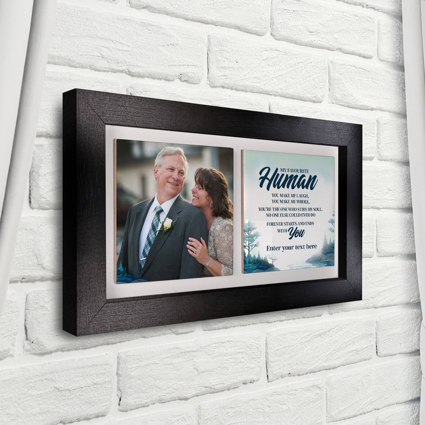 My Favourite Human – Personalised Ceramic Tiles in Landscape Frame