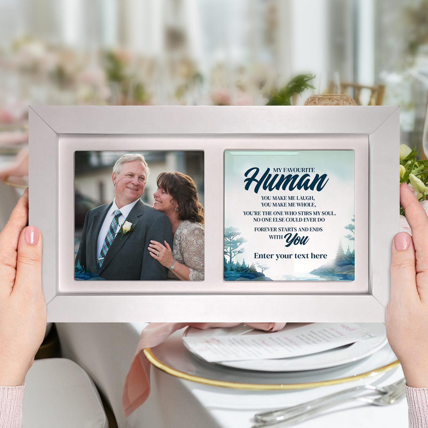 My Favourite Human – Personalised Ceramic Tiles in Landscape Frame