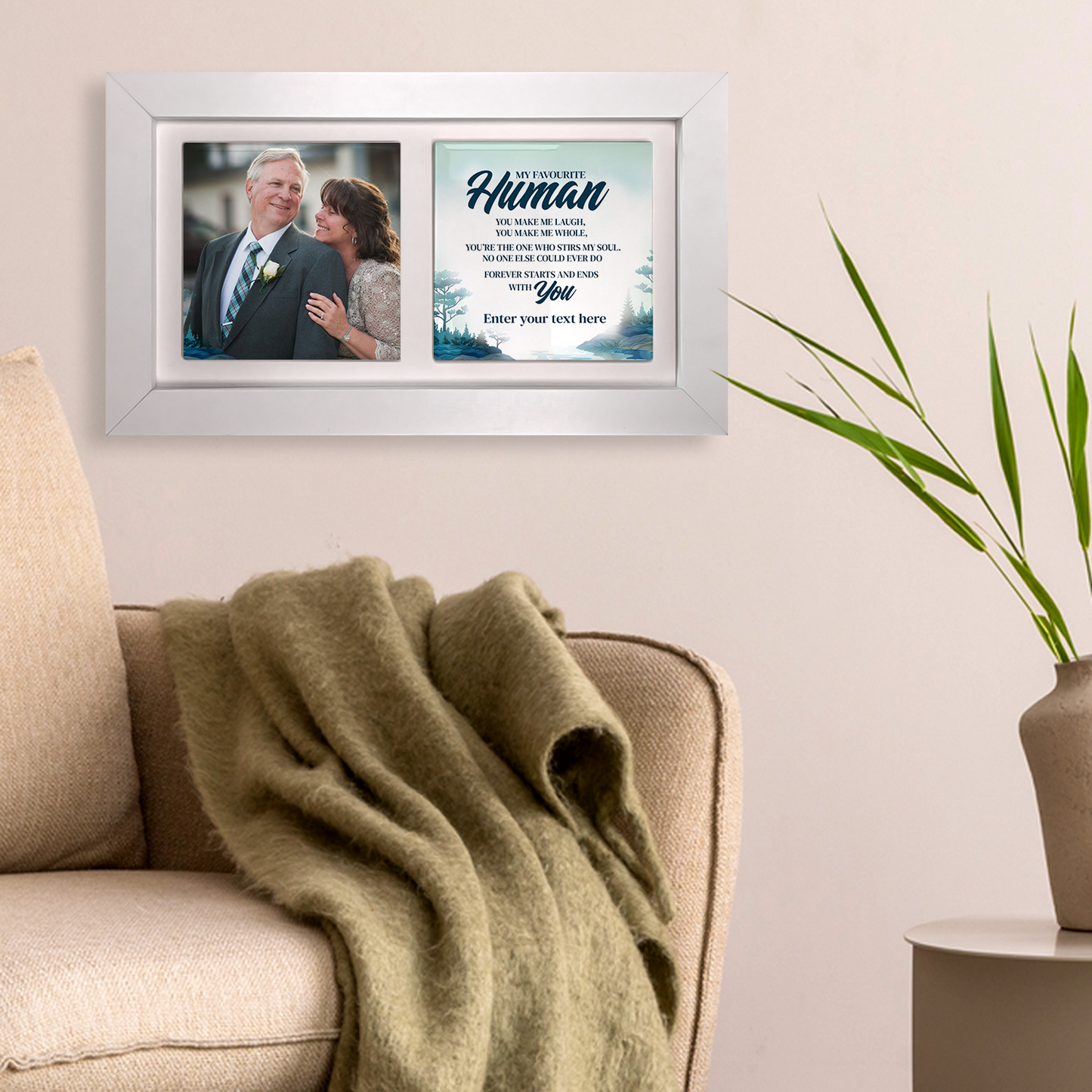 My Favourite Human – Personalised Ceramic Tiles in Landscape Frame