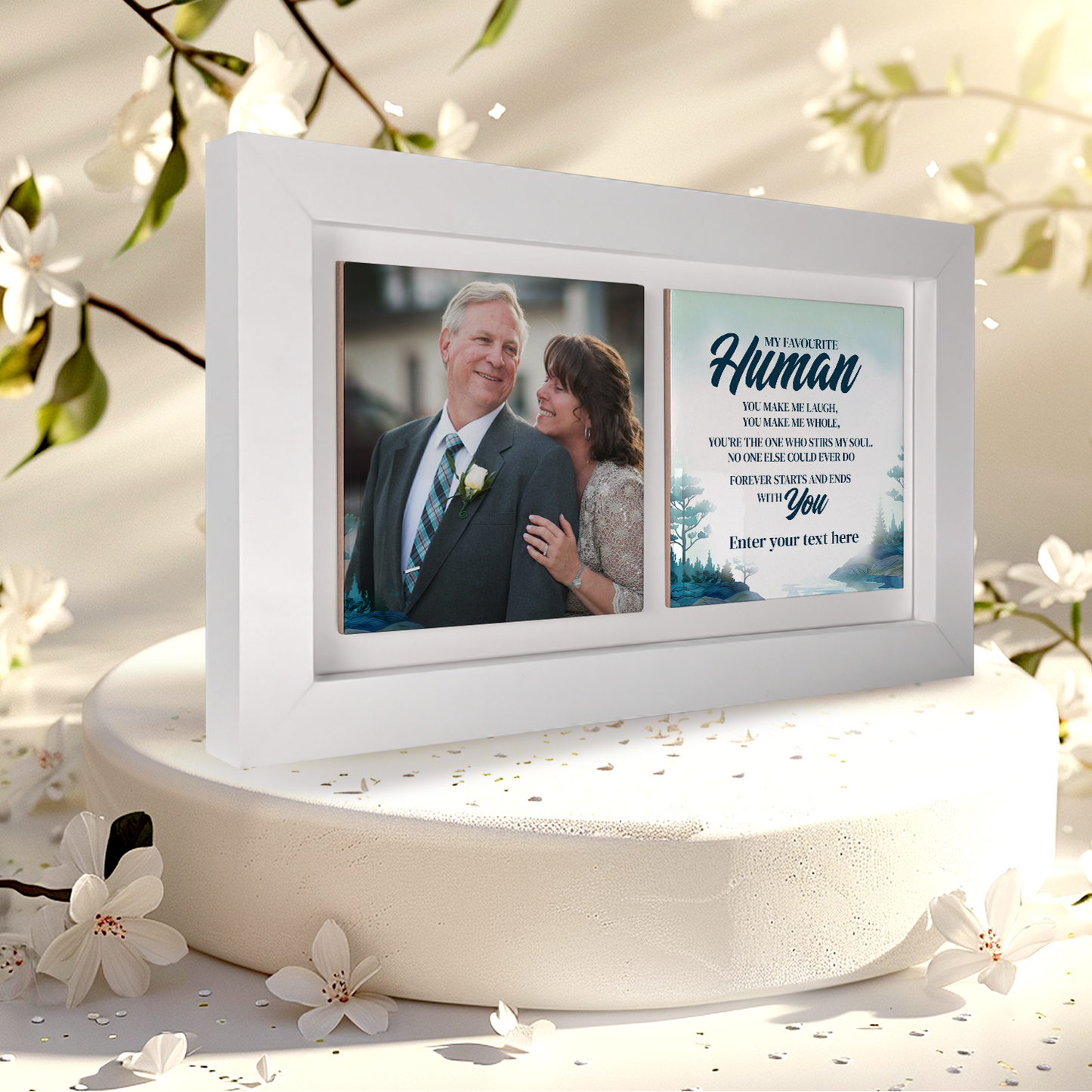 My Favourite Human – Personalised Ceramic Tiles in Landscape Frame