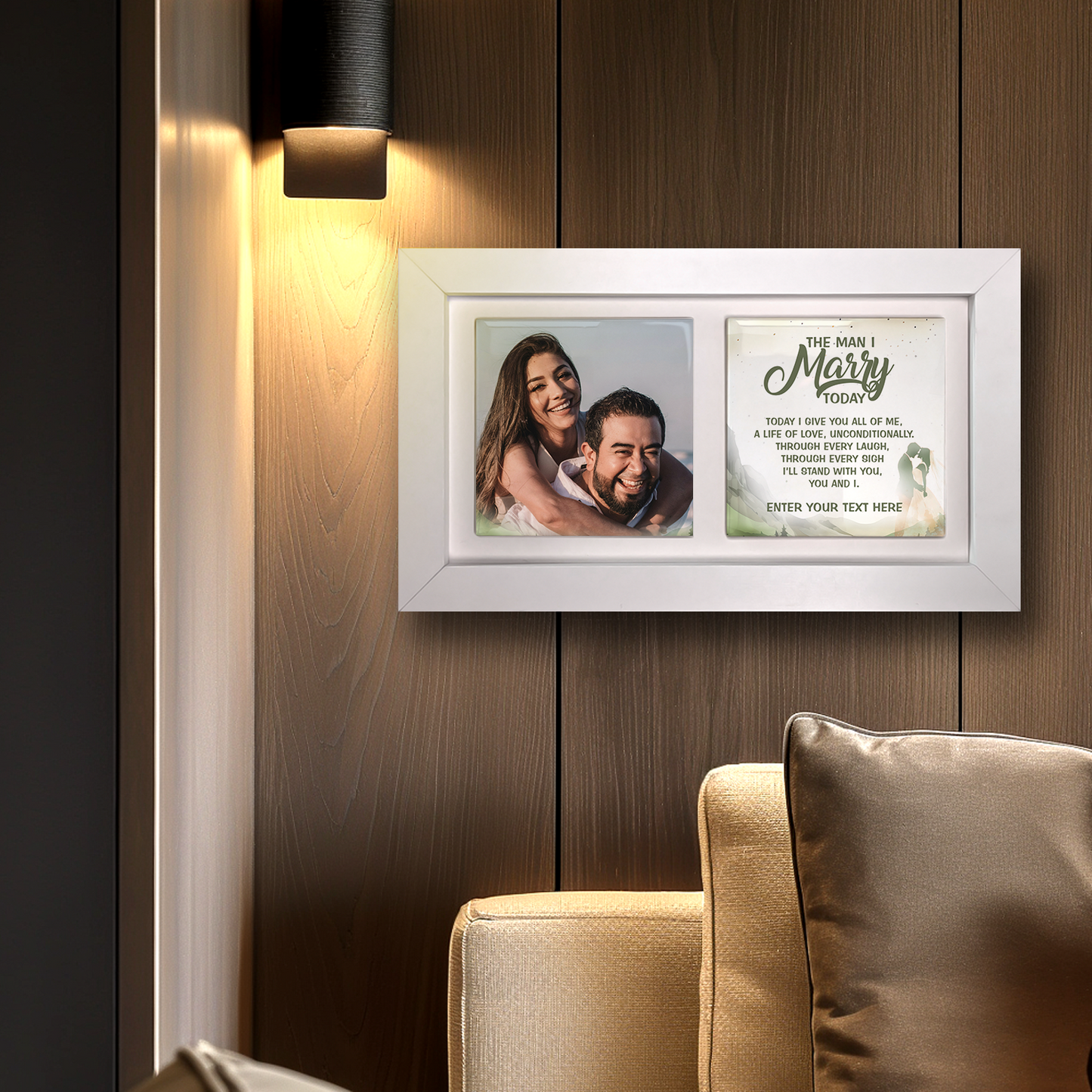 The Man I Marry Today – Personalised Ceramic Tiles in Landscape Frame