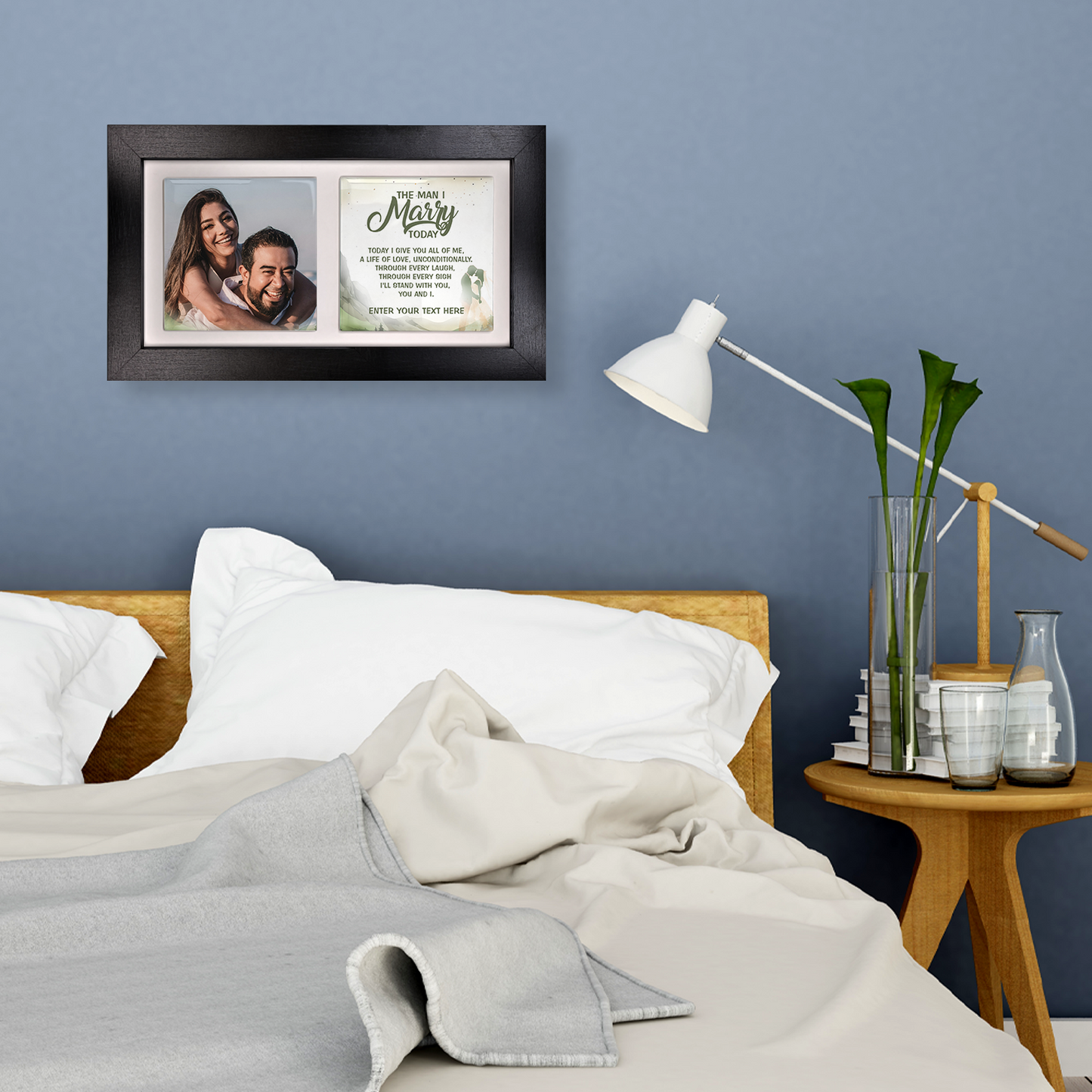 The Man I Marry Today – Personalised Ceramic Tiles in Landscape Frame