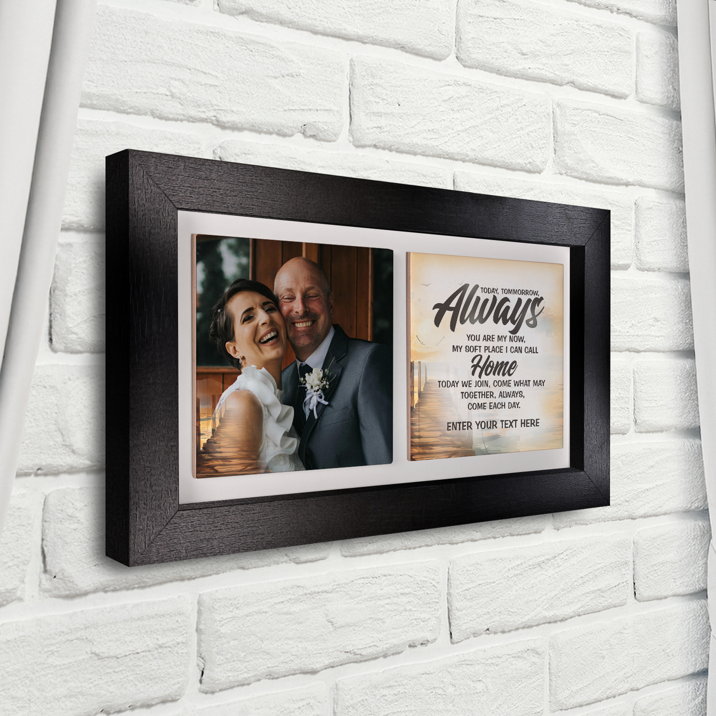 Today, Tomorrow, Always – Personalised Ceramic Tiles in Landscape Frame