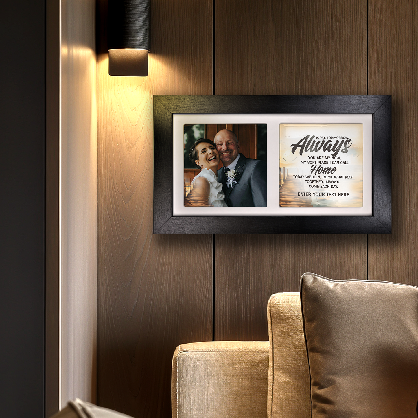 Today, Tomorrow, Always – Personalised Ceramic Tiles in Landscape Frame