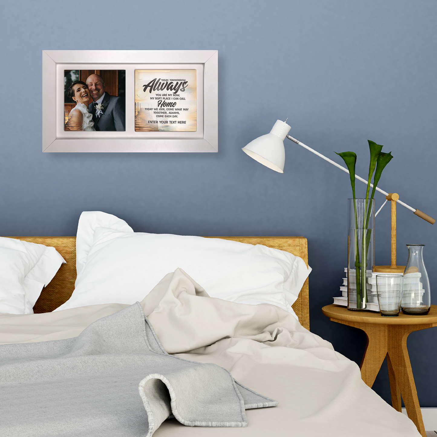Today, Tomorrow, Always – Personalised Ceramic Tiles in Landscape Frame