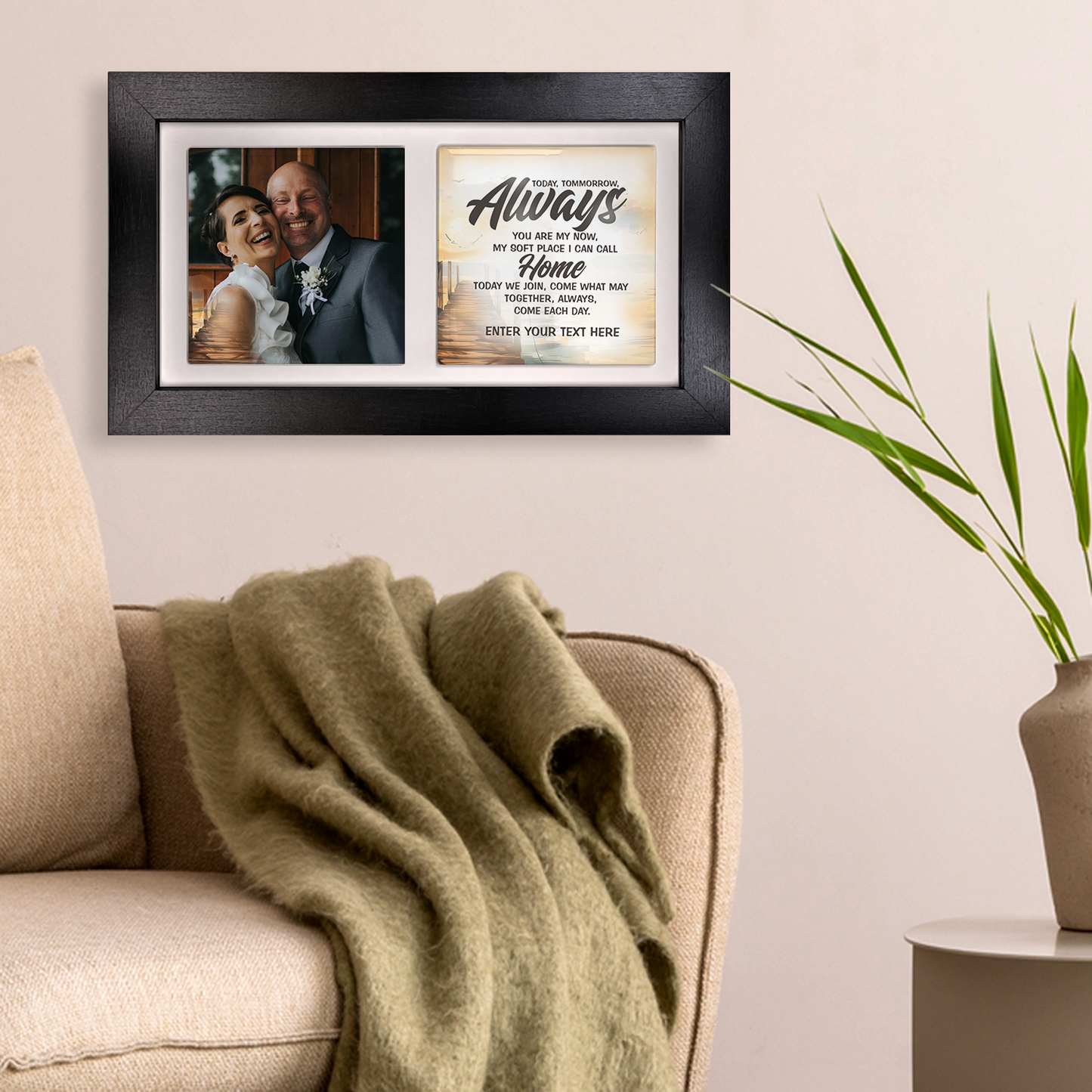 Today, Tomorrow, Always – Personalised Ceramic Tiles in Landscape Frame