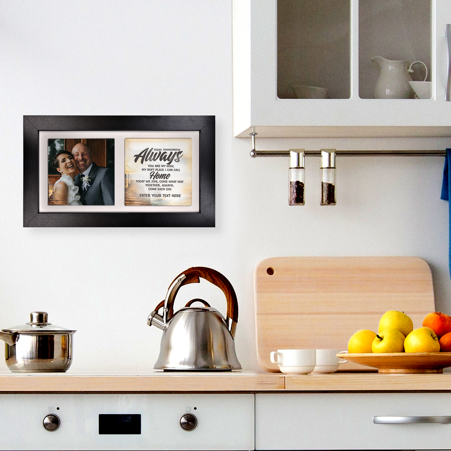 Today, Tomorrow, Always – Personalised Ceramic Tiles in Landscape Frame