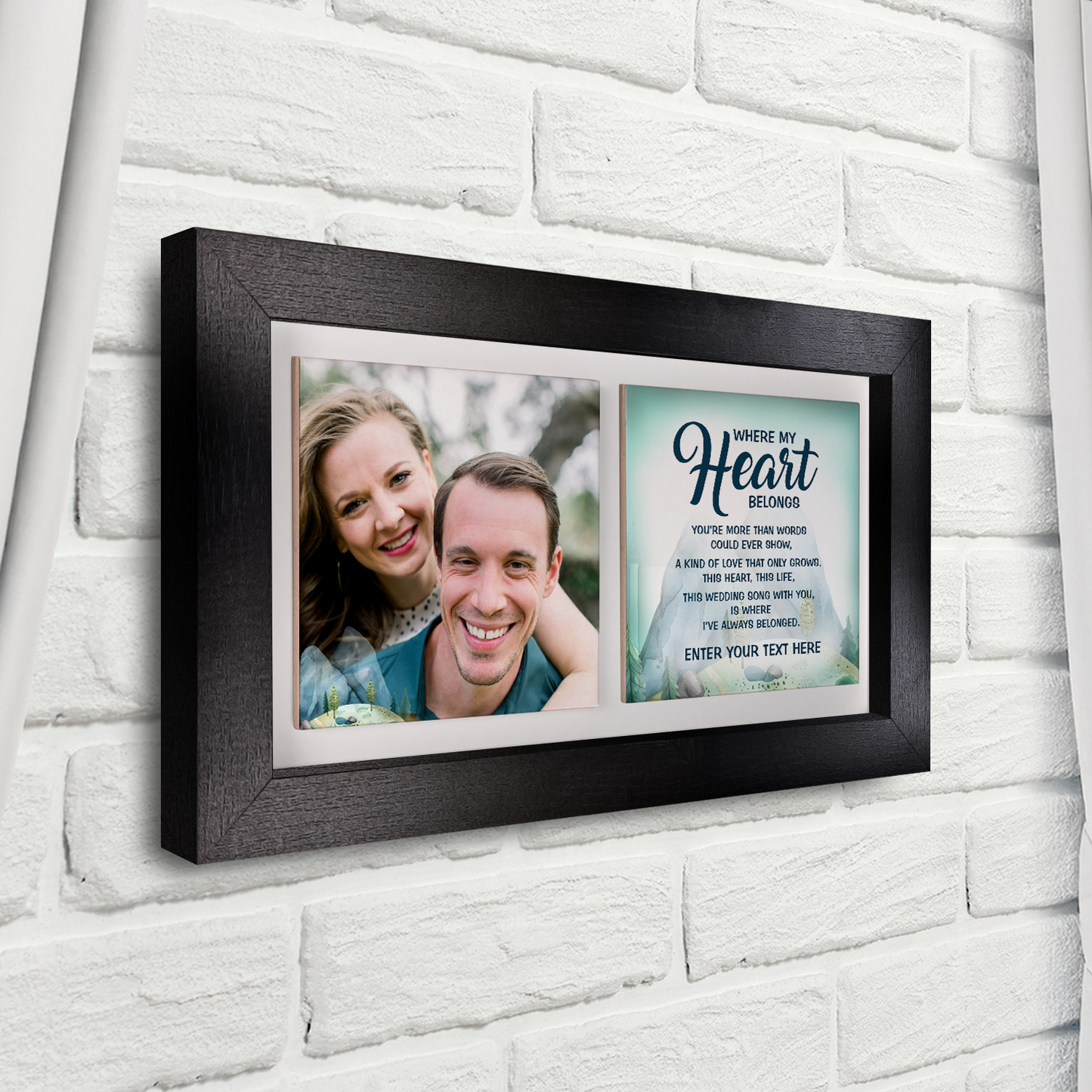 Where My Heart Belongs – Personalised Ceramic Tiles in Landscape Frame