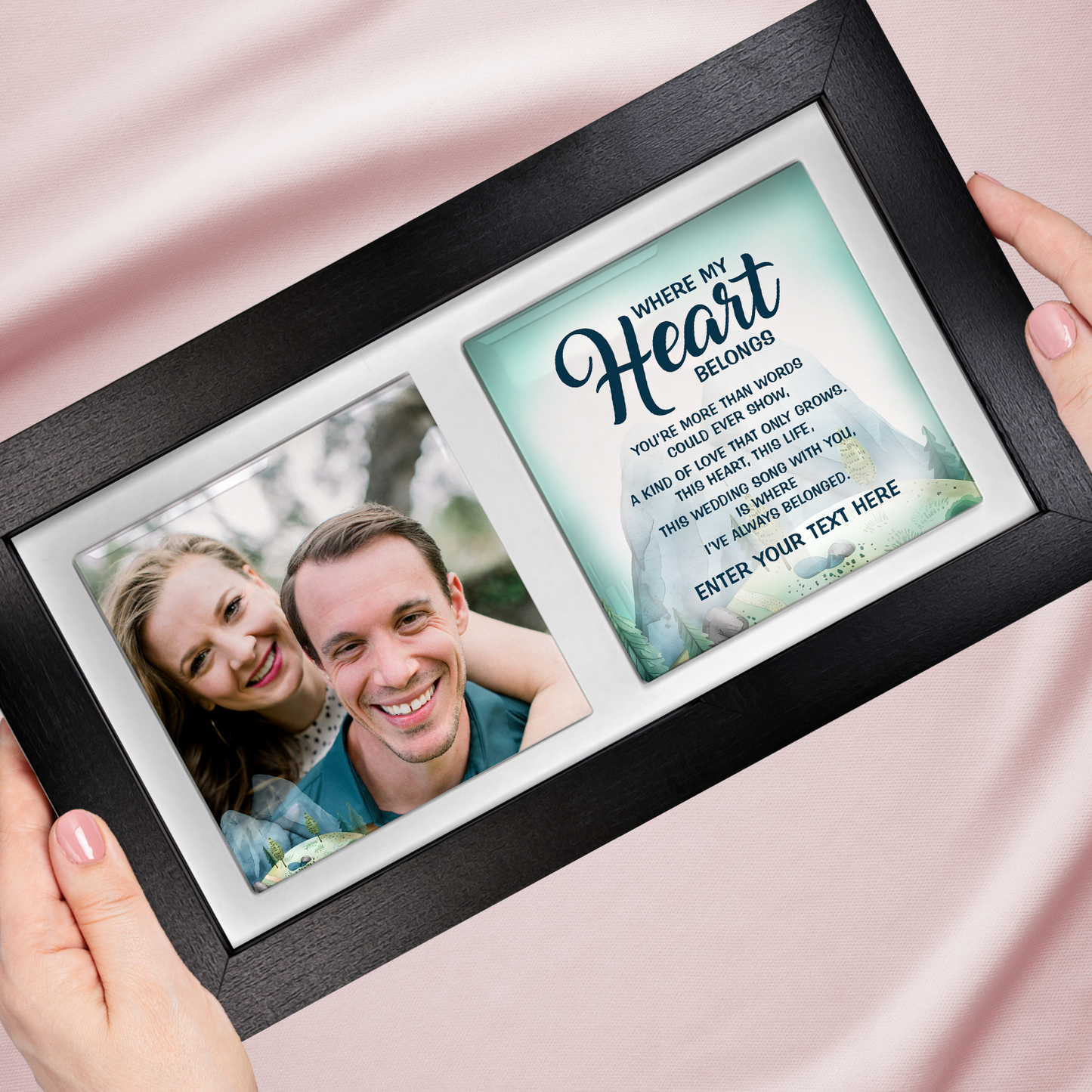 Where My Heart Belongs – Personalised Ceramic Tiles in Landscape Frame