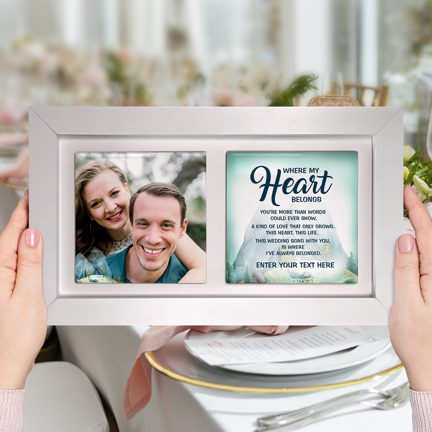 Where My Heart Belongs – Personalised Ceramic Tiles in Landscape Frame