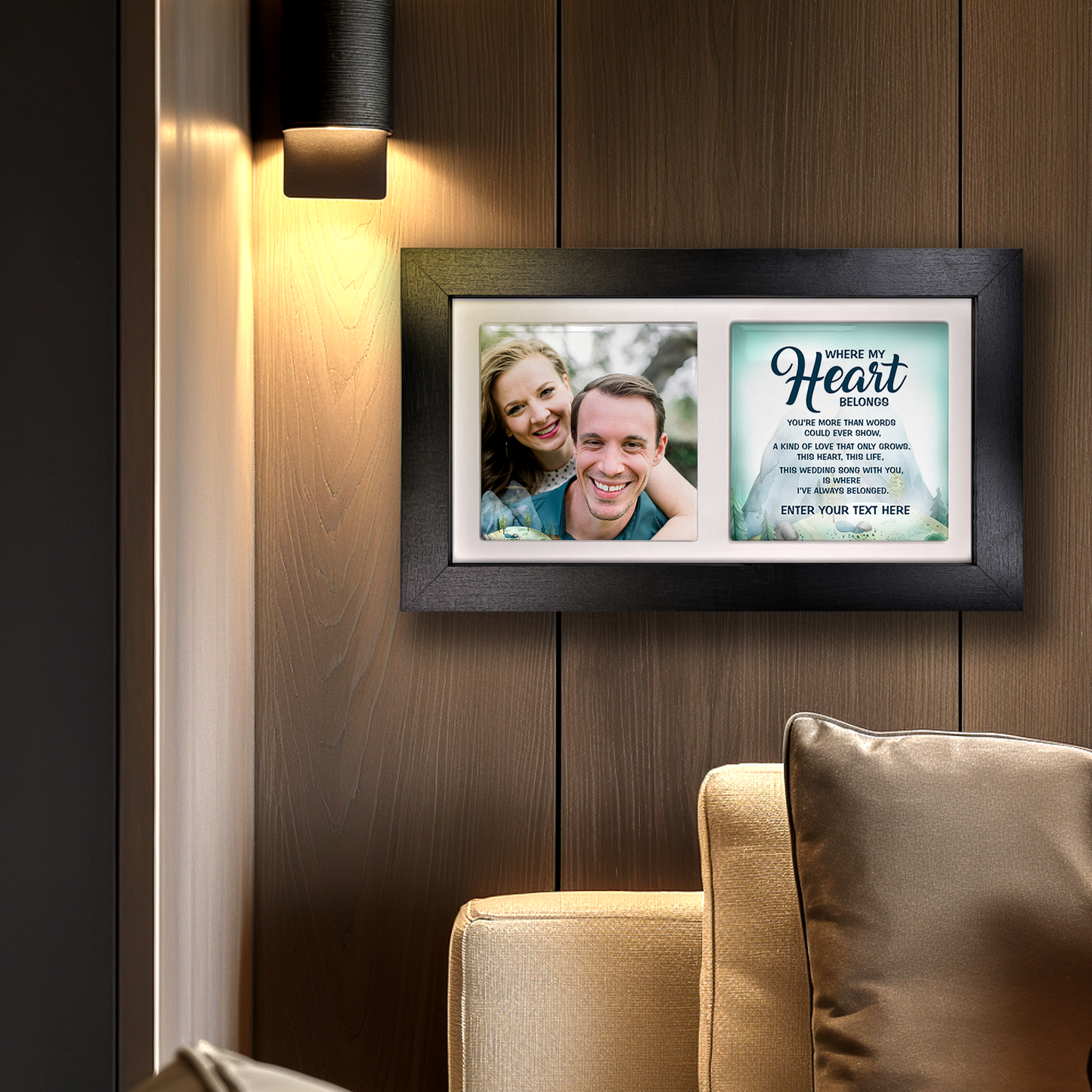 Where My Heart Belongs – Personalised Ceramic Tiles in Landscape Frame