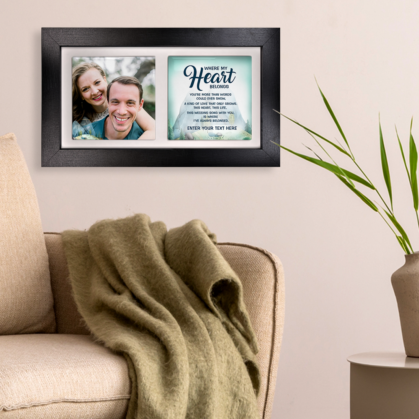 Where My Heart Belongs – Personalised Ceramic Tiles in Landscape Frame