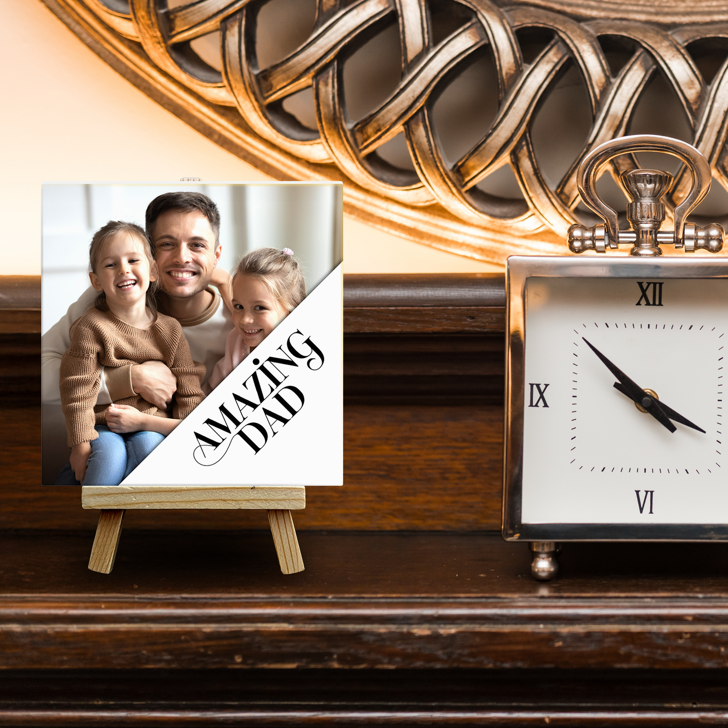 Amazing Dad – Personalised Ceramic Tile with Easel