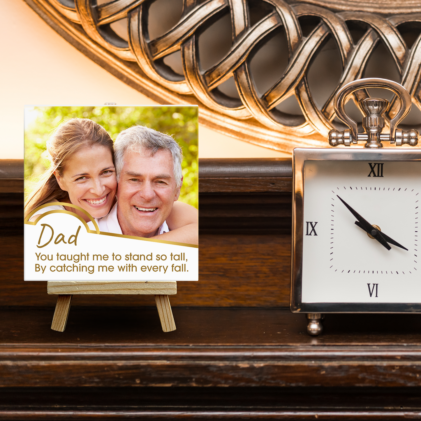 Dad Stand So Tall – Personalised Ceramic Tile with Easel