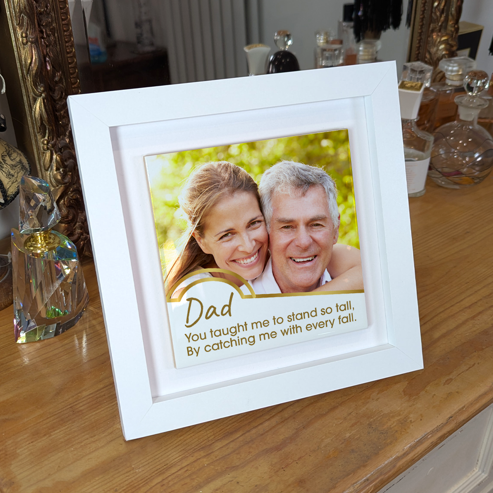 Dad Stand So Tall – Personalised Square Framed Ceramic Tile