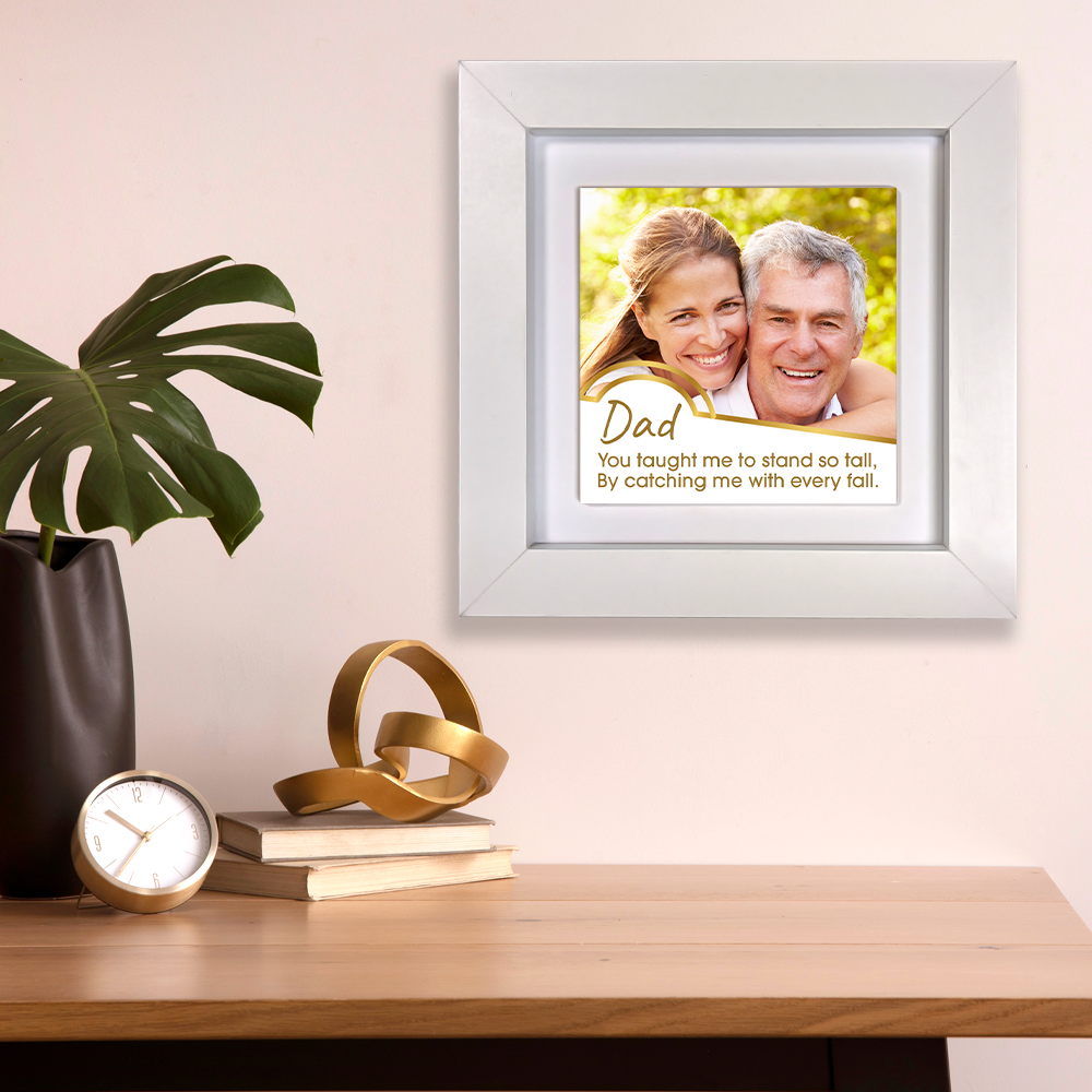 Dad Stand So Tall – Personalised Square Framed Ceramic Tile