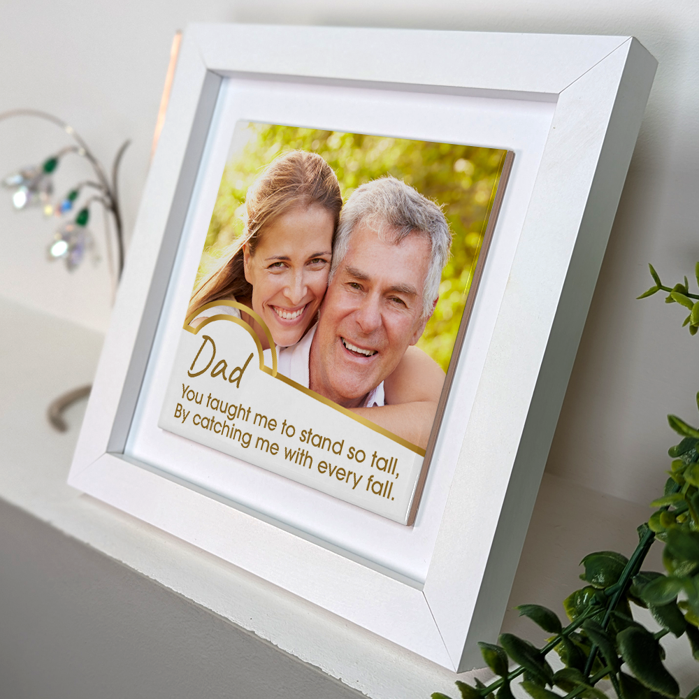 Dad Stand So Tall – Personalised Square Framed Ceramic Tile