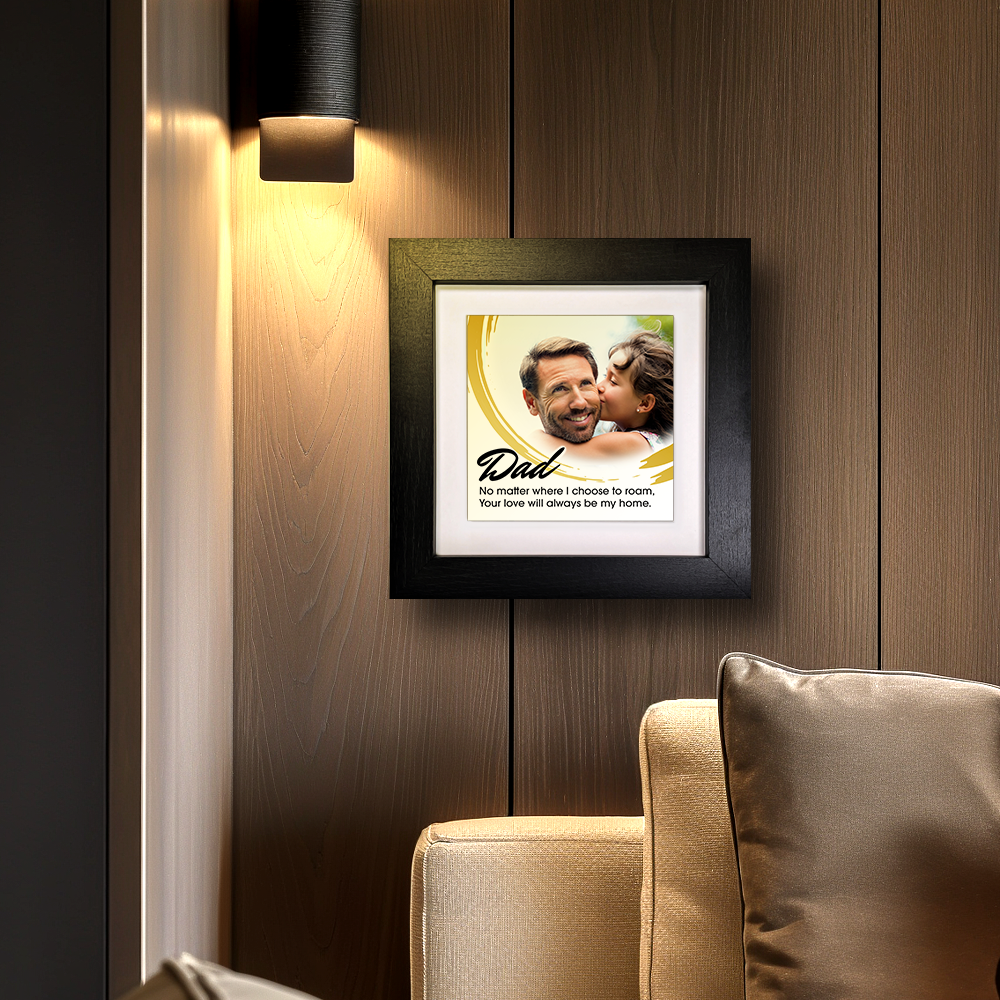 Dad No Matter Where – Personalised Square Framed Ceramic Tile