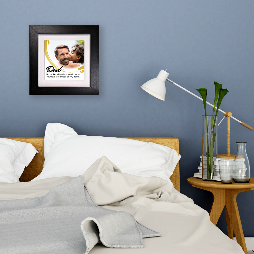 Dad No Matter Where – Personalised Square Framed Ceramic Tile