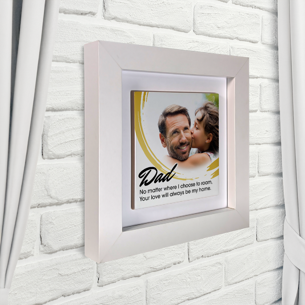 Dad No Matter Where – Personalised Square Framed Ceramic Tile