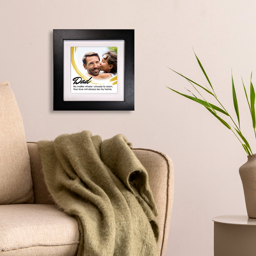 Dad No Matter Where – Personalised Square Framed Ceramic Tile