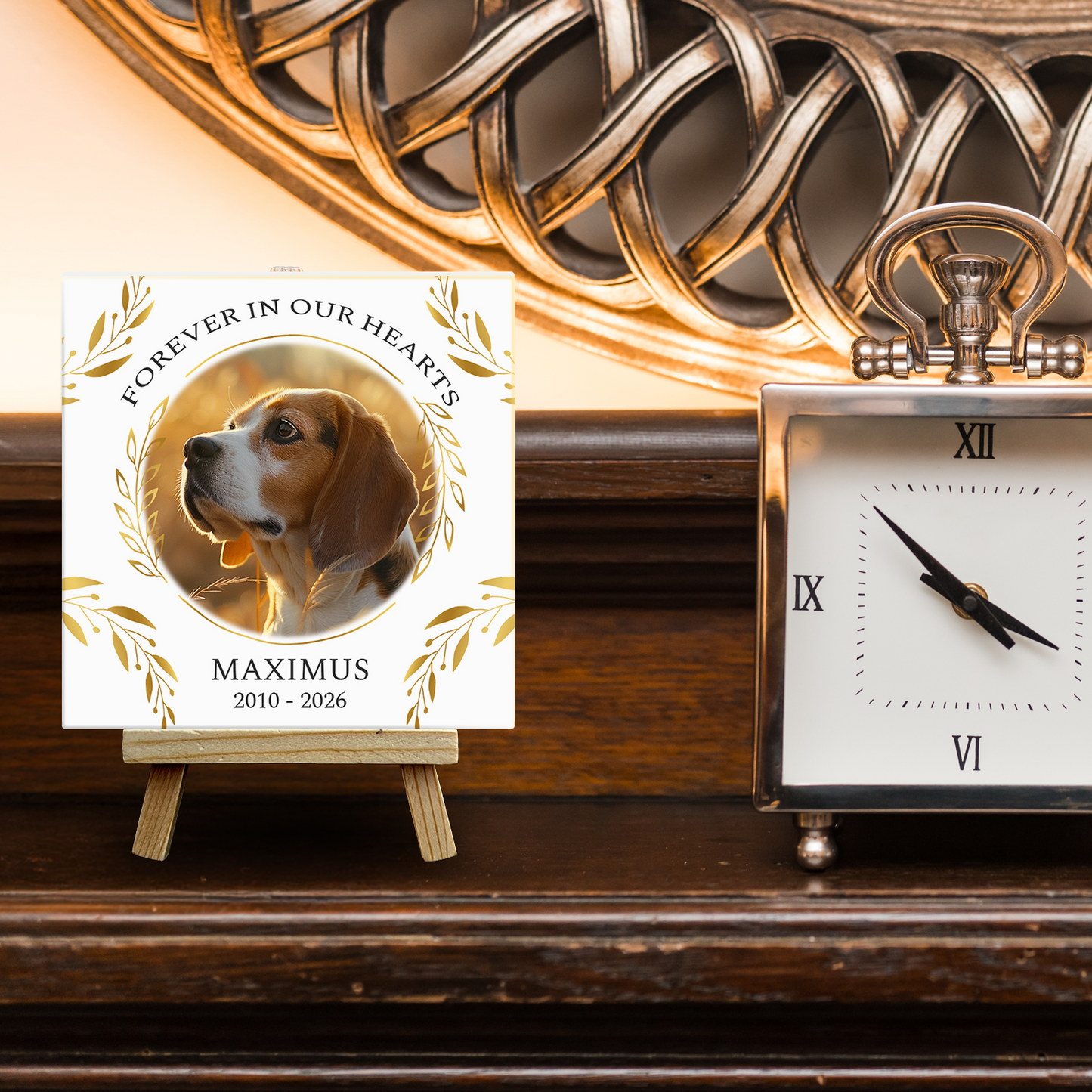 Forever In Our Hearts – Personalised Ceramic Tile with Easel
