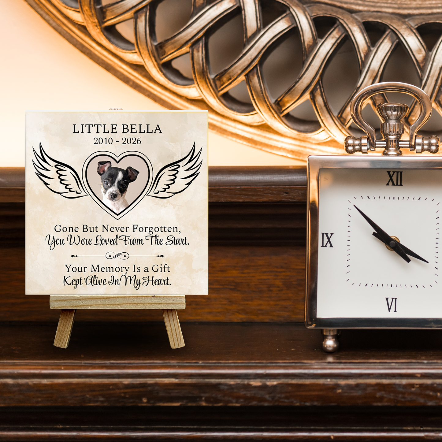 Gone But Never Forgotten – Personalised Ceramic Tile with Easel