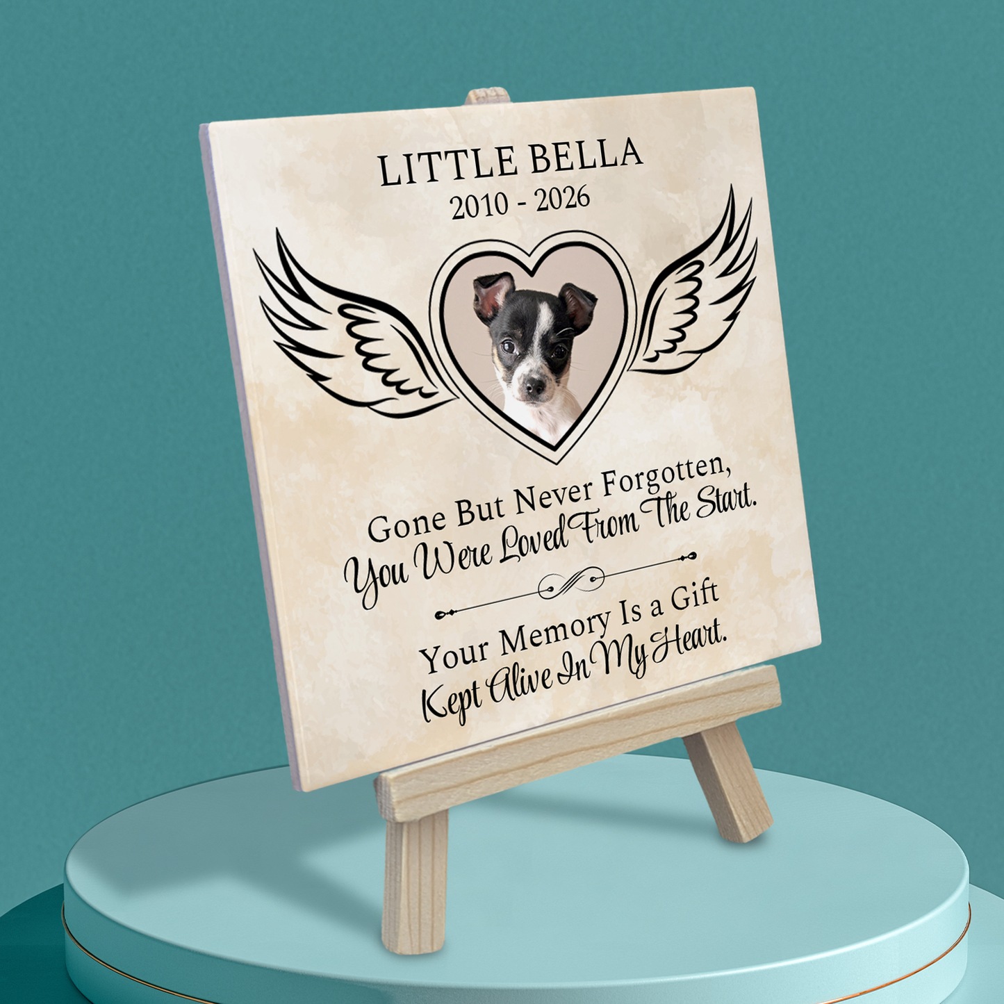 Gone But Never Forgotten – Personalised Ceramic Tile with Easel