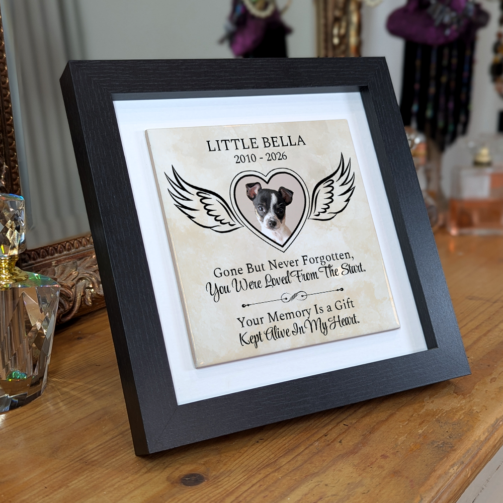 Gone But Never Forgotten – Personalised Square Framed Ceramic Tile