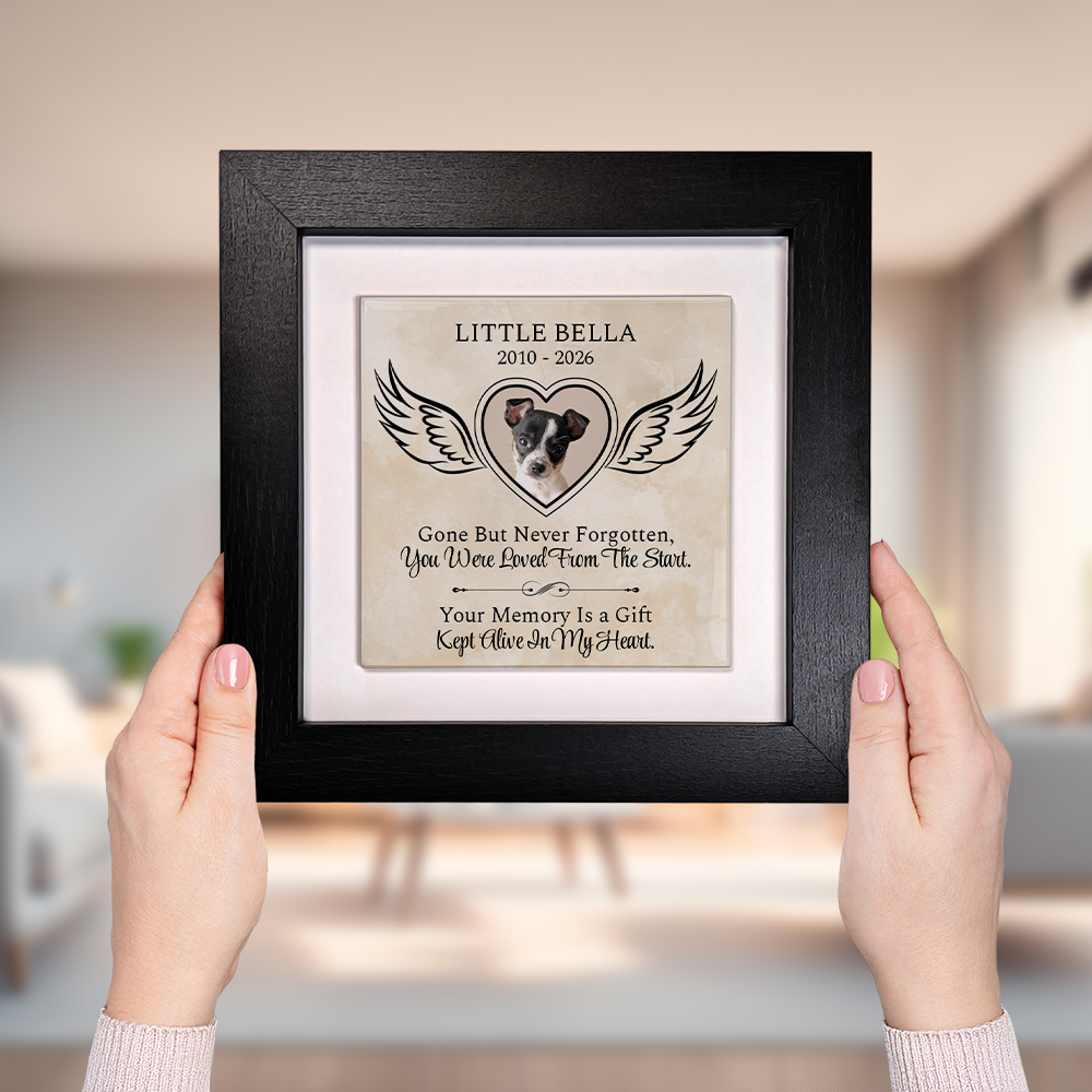 Gone But Never Forgotten – Personalised Square Framed Ceramic Tile