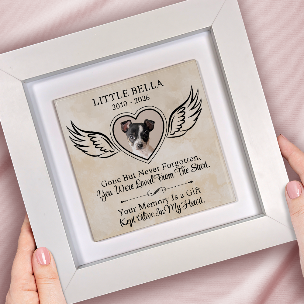Gone But Never Forgotten – Personalised Square Framed Ceramic Tile