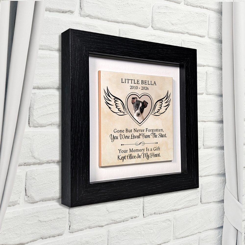 Gone But Never Forgotten – Personalised Square Framed Ceramic Tile