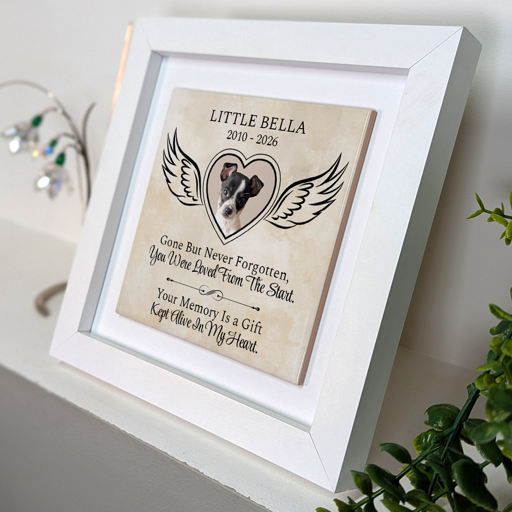 Gone But Never Forgotten – Personalised Square Framed Ceramic Tile