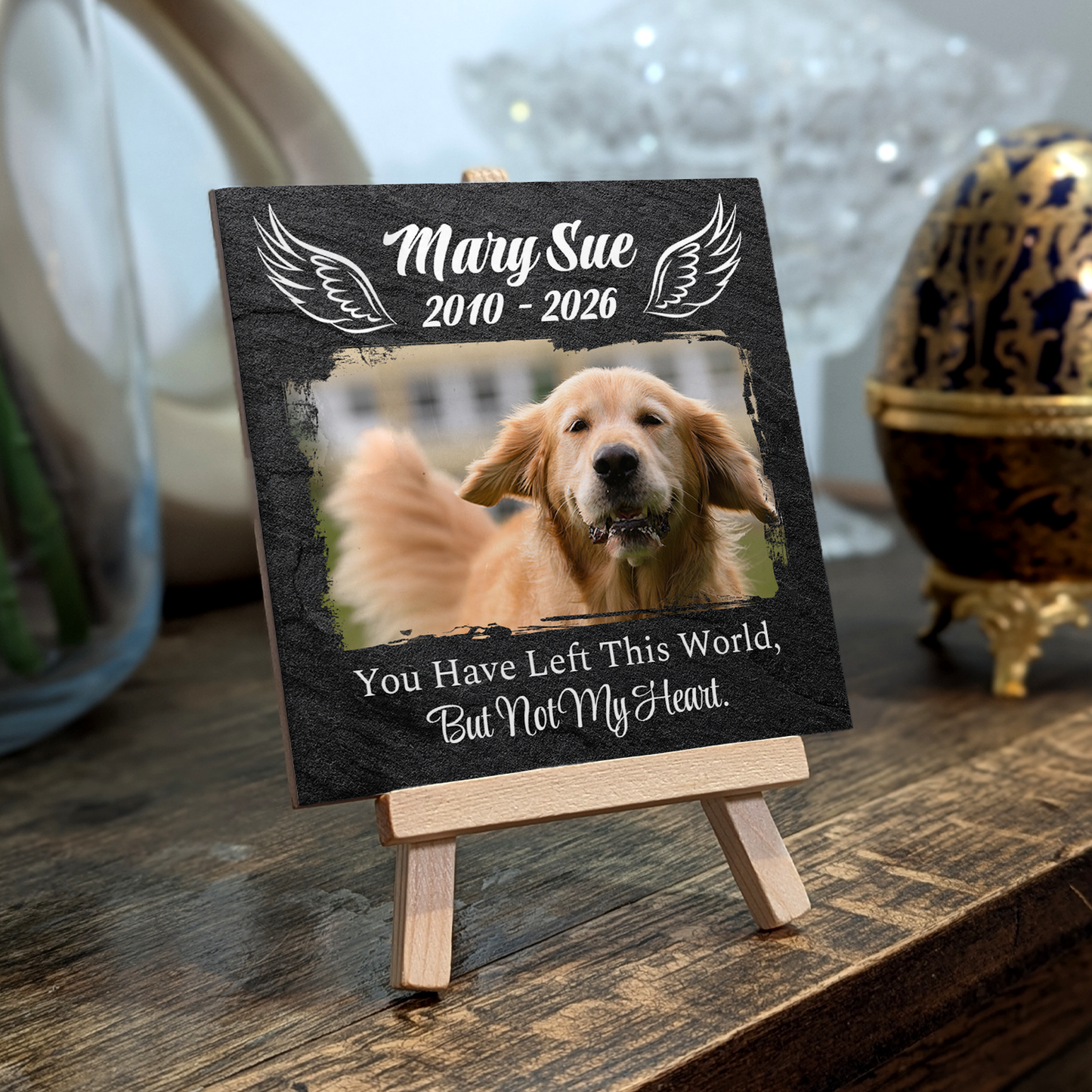 You Have Left In This World But Not In My Heart – Personalised Ceramic Tile with Easel