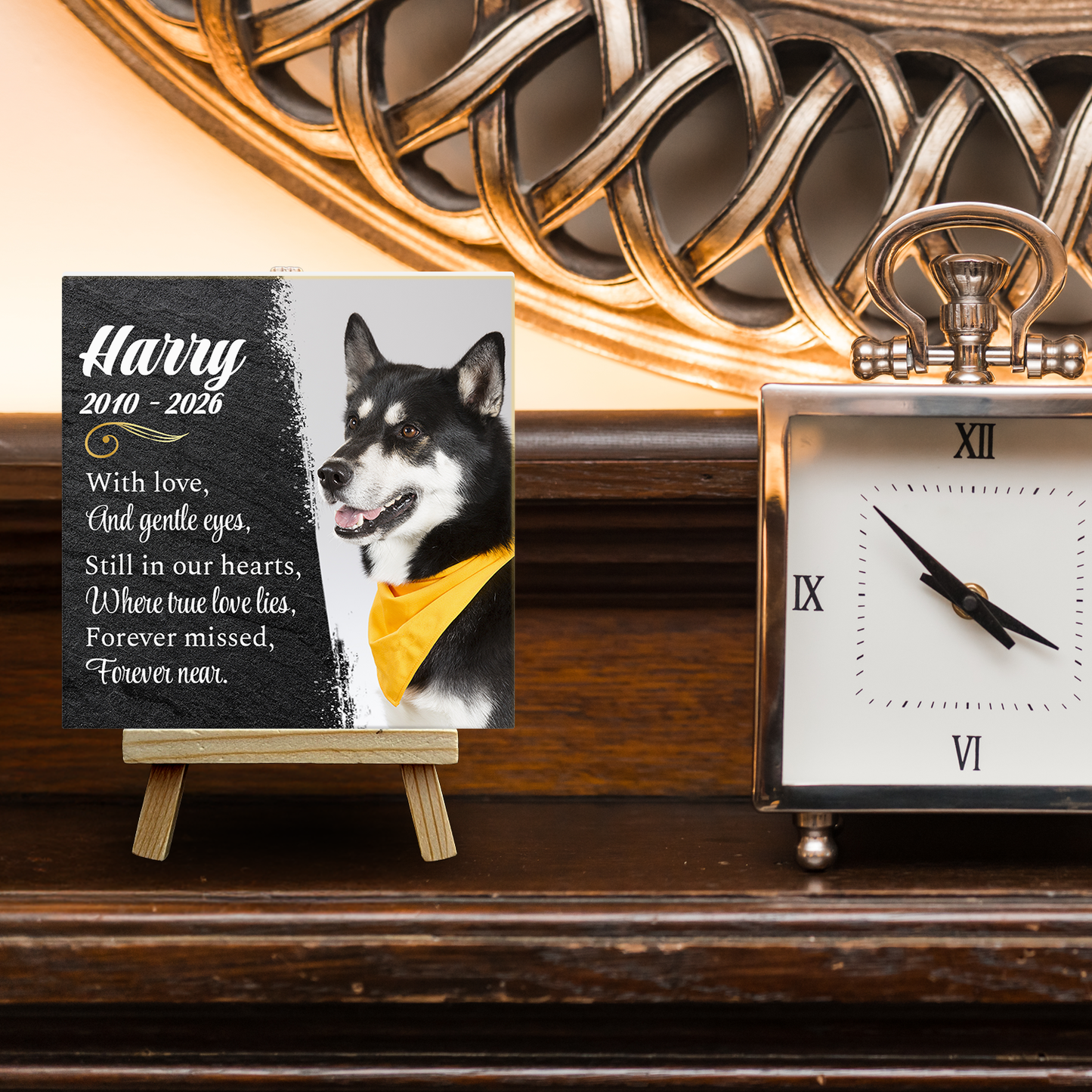 Still In Our Hearts – Personalised Ceramic Tile with Easel