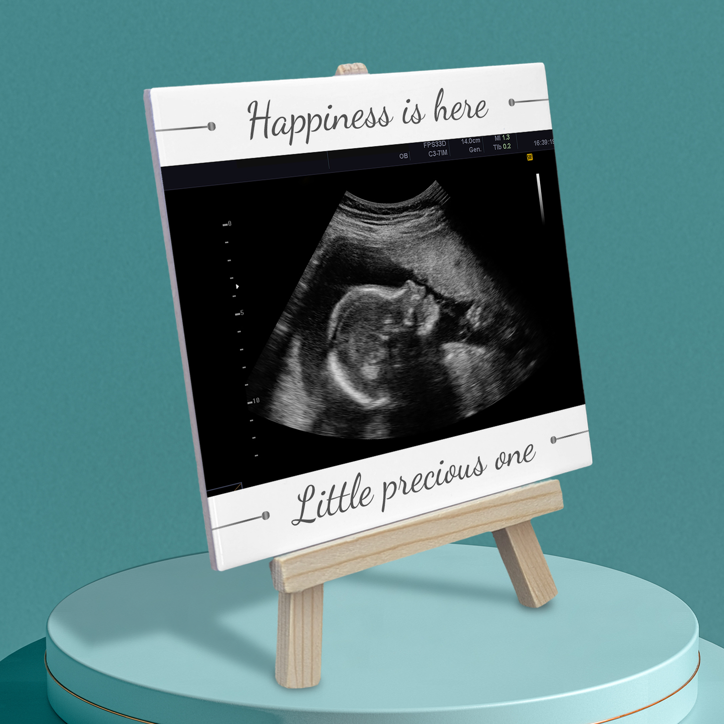 Happiness Is Here – Personalised Ceramic Tile with Easel