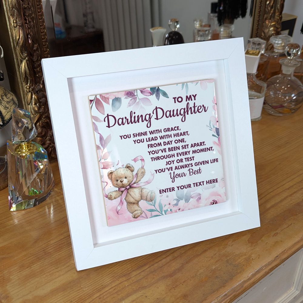 To My Darling Daughter – Personalised Square Framed Ceramic Tile