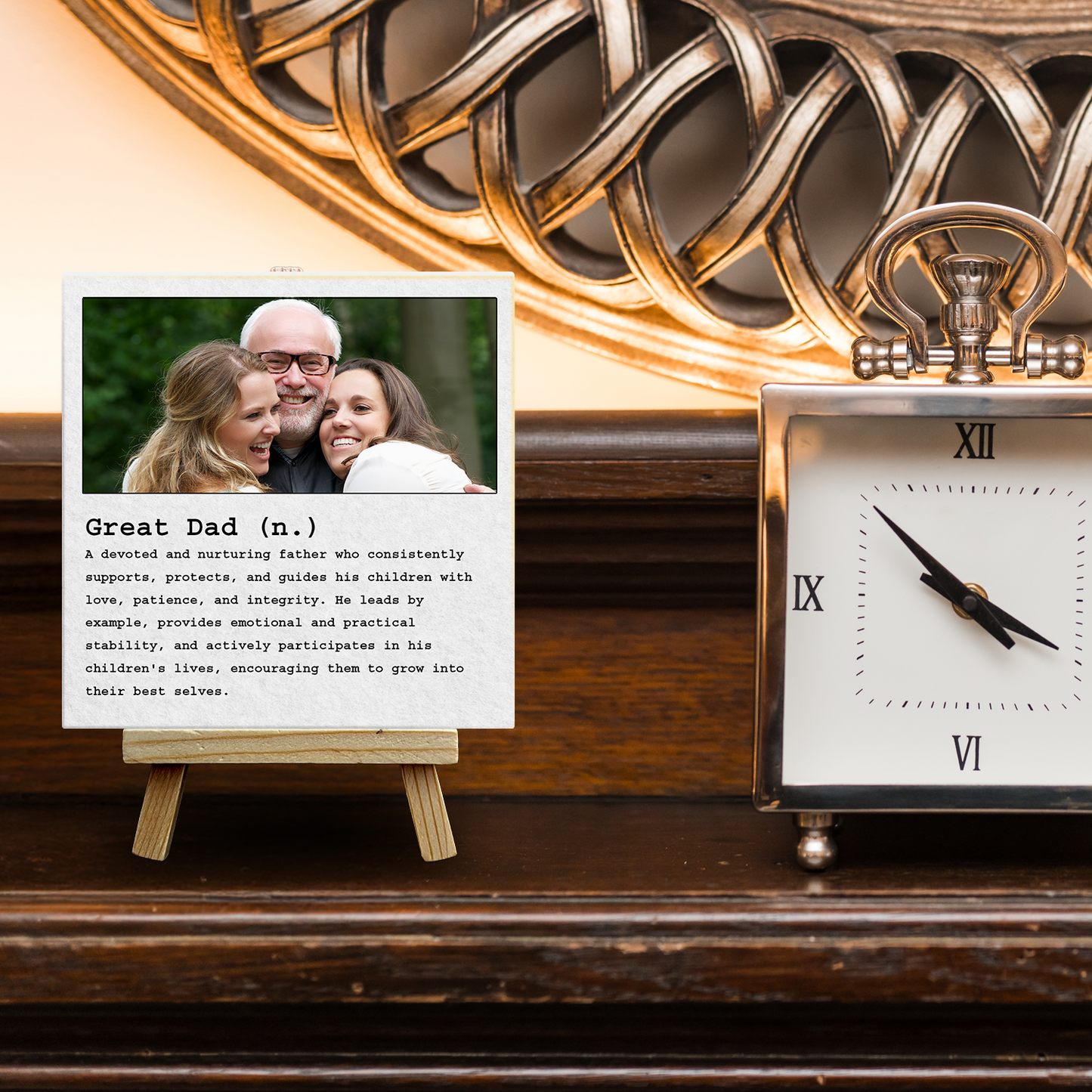 Great Dad Noun – Personalised Ceramic Tile with Easel