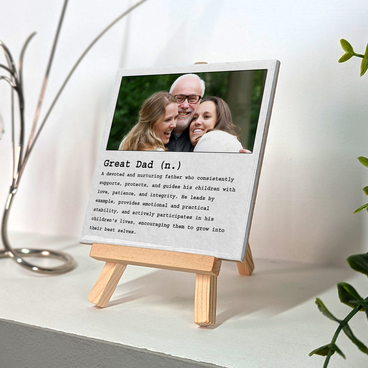 Great Dad Noun – Personalised Ceramic Tile with Easel