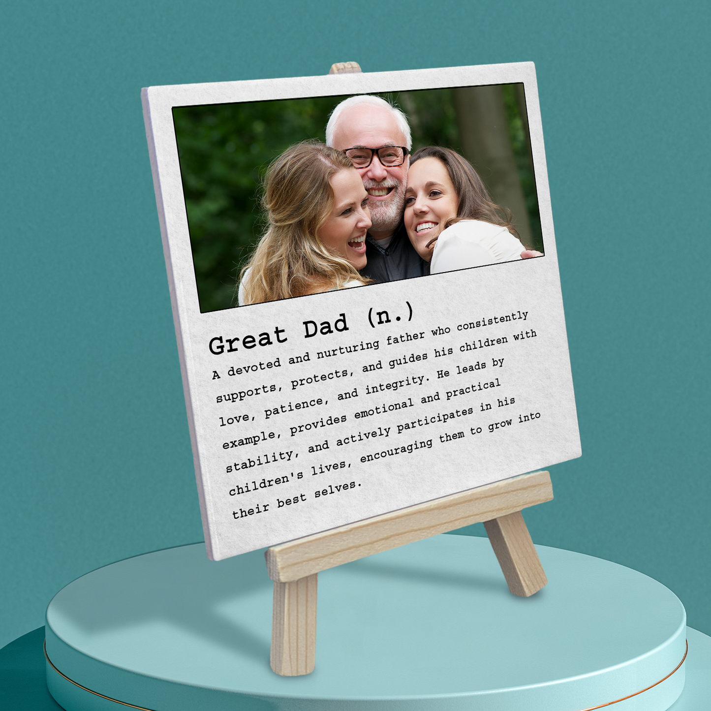 Great Dad Noun – Personalised Ceramic Tile with Easel