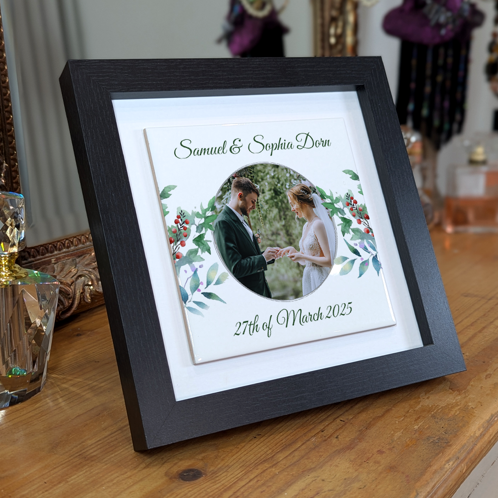 Woodland Floral Wedding Celebrations - Framed Ceramic Tiles Square