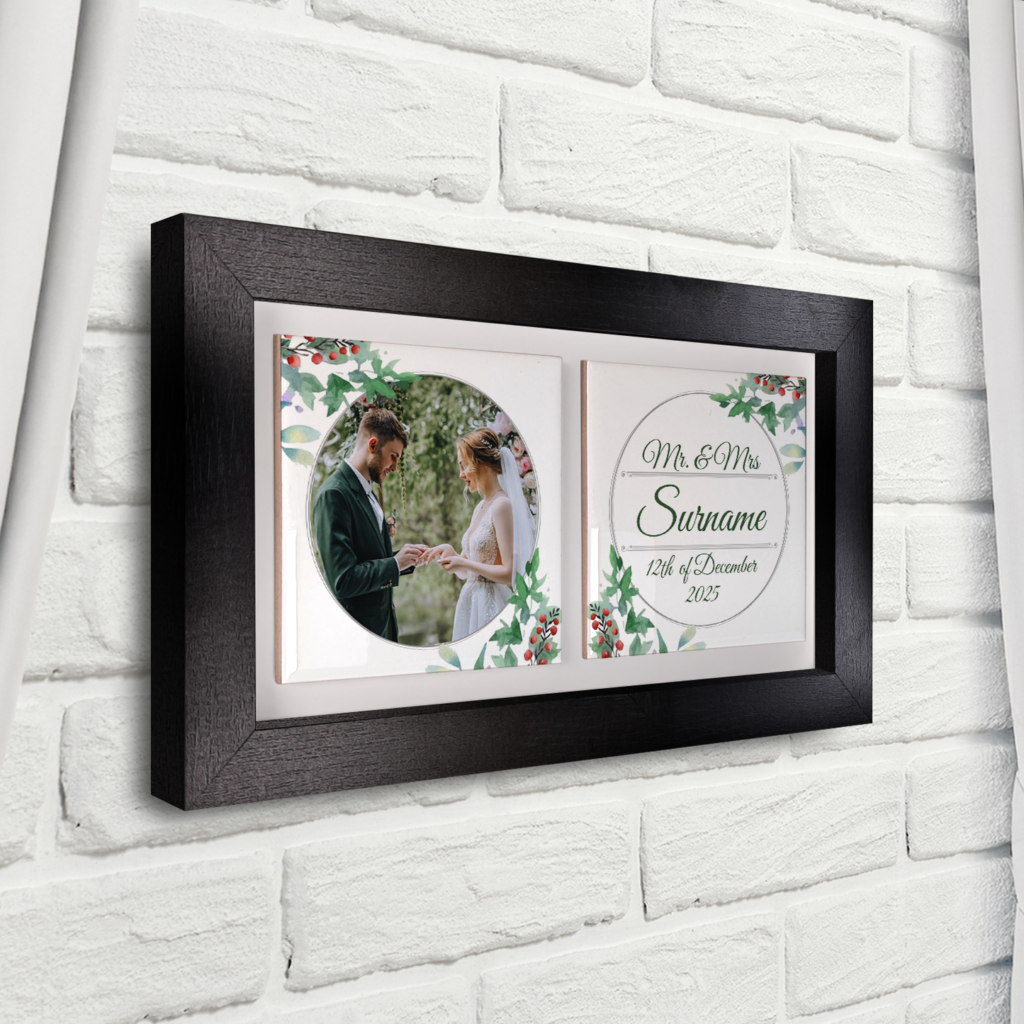 Woodland Floral Wedding Celebrations - Framed Ceramic Tiles Landscape