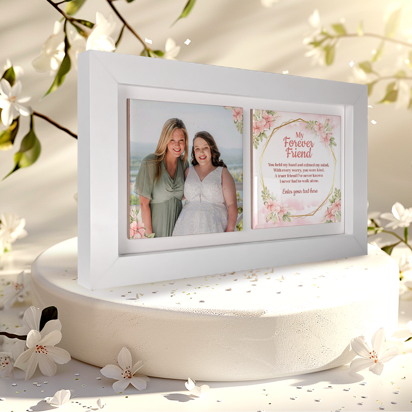 My Forever Friend – Personalised Photo & Poem Gift for Maid of Honour- Framed Ceramic Tiles Landscape