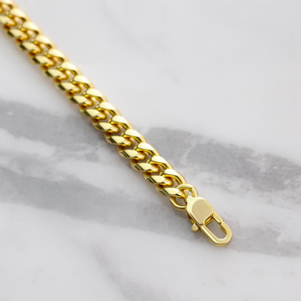 My Kick Ass Husband - Gold 14k Cuban Chain With Personalised Acrylic Plaque